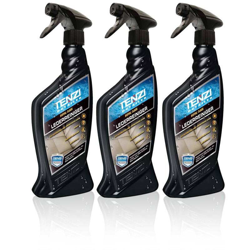 TENZI 3X Premium Lederreiniger (600ml) Auto & Motorrad - Geruchsneutral & für stark verschmutzte Oberflächen, Lederpflege, Reinigung, Autopflege Innenraum, Innenraumreiniger Spray Leder, Sitzreiniger von TENZI
