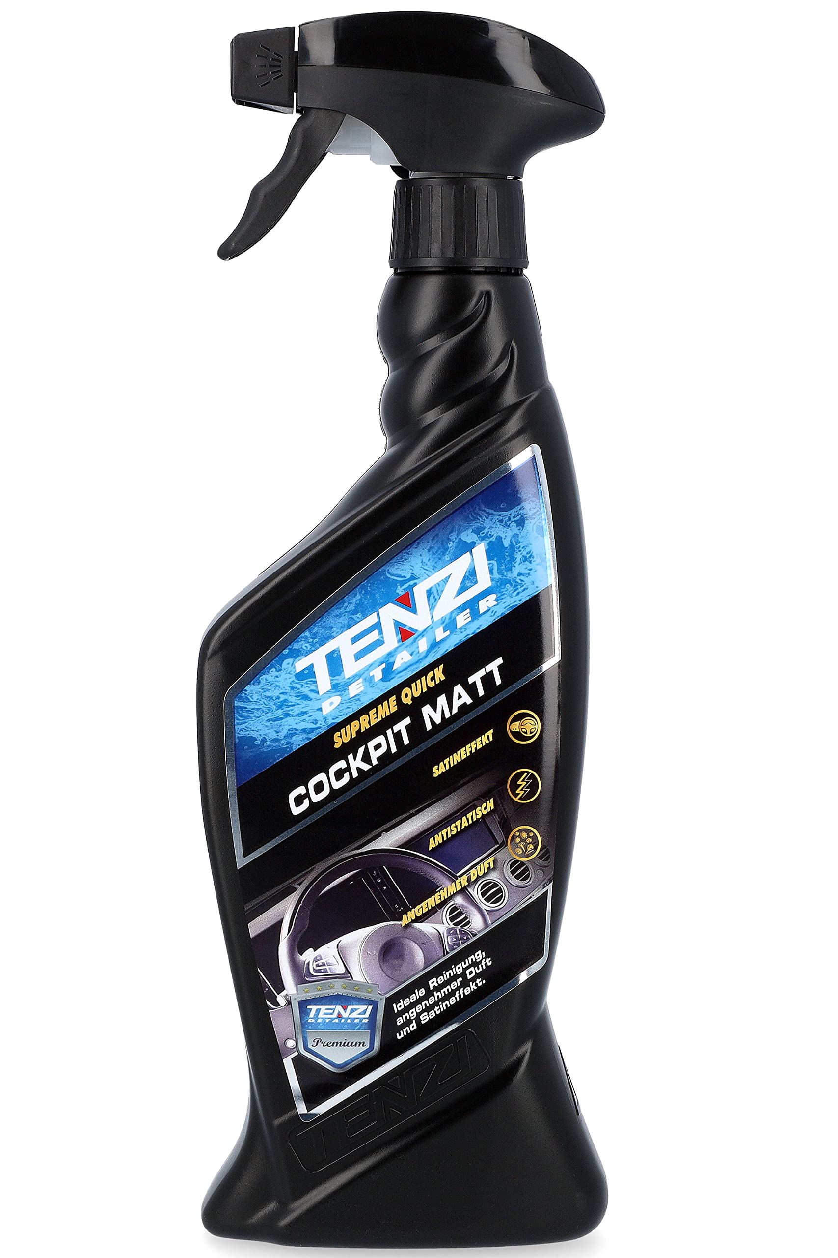 TENZI Premium Cockpitreiniger Matt (600ml) für Auto & Motorrad - Reinigung, antistatisch Effekt, angenehmer Duft, Spray - Aufbereitung, Kunststoffpflege, Cockpitspray Innenreiniger, Kunststoffpflege von TENZI