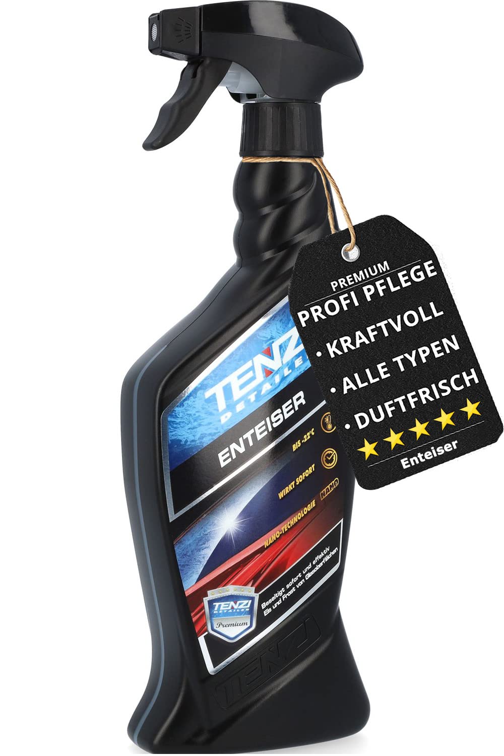 TENZI Premium Scheibenenteiser (600ml) Spray für Auto & Motorrad - Enteiser, Enteiserspray, Entfroster für Scheiben, Autotür & Schloss - Enteisungsspray bis -22°C Frost - Antifrost Eisfrei Autoscheibe von TENZI