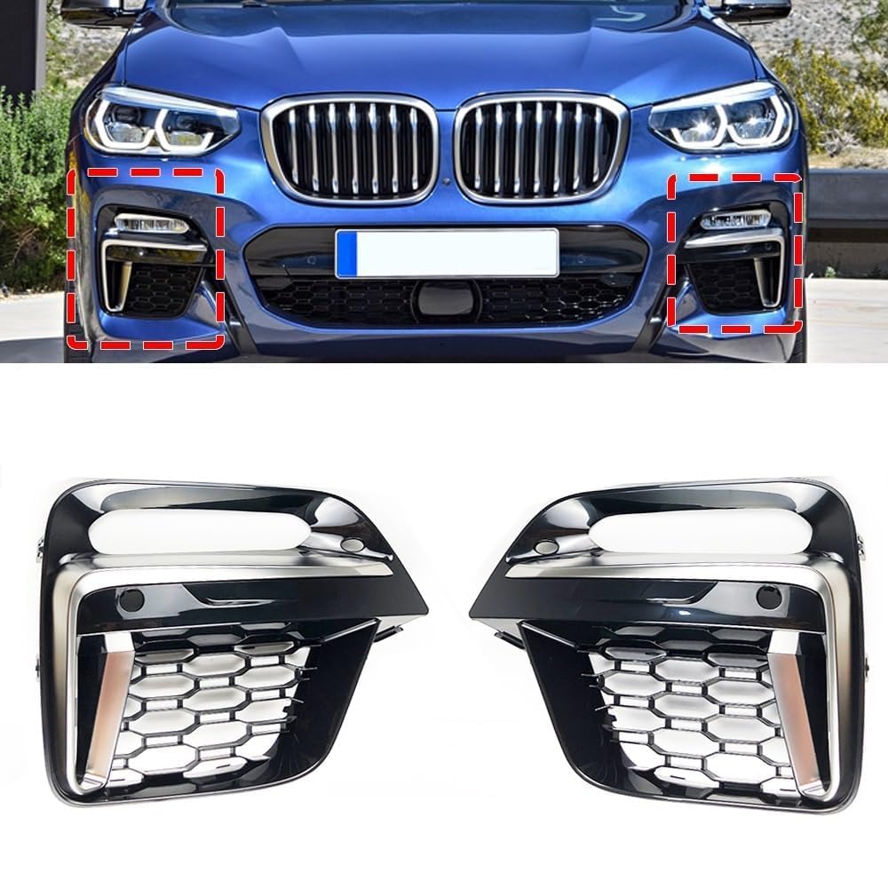 2 Stücke Auto Nebelscheinwerfer-Abdeckung für Frontstoßstange Grille Für BMW X3 G01 X4 G02 2018 2019 2020 2021, Lampenabdeckung Auto Abdeckung Kühlergrill Zubehör 2 Stücke Auto Nebelscheinwerfer-Abdeckung für Frontstoßstange Grille Für BMW X3 G01 X4 G02 2018 2019 2020 2021, Lampenabdeckung Auto Abdeckung Kühlergrill Zubehör von TERCAN