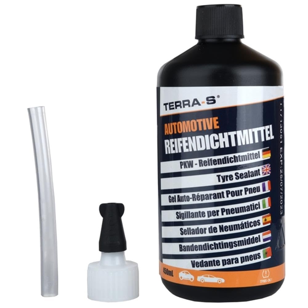 TERRA-S T16000 Nachfüllpackung Reifendichtmittel für Mobil-Kit, Notfallausrüstung, 450-ml-Flasche von TERRA-S