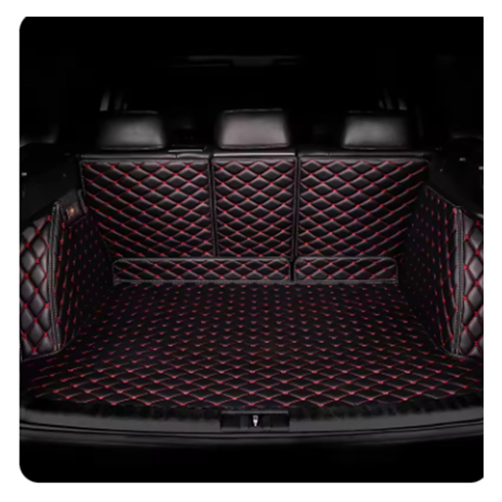 TETARI Kofferraumwanne Für BYD S6 2011 2012 2013 2014 2015 2016 2017 Kofferraummatte Hinterer Koffer Frachtschutzmatte Leder Kofferraum Schutzmatte(Black red) von TETARI