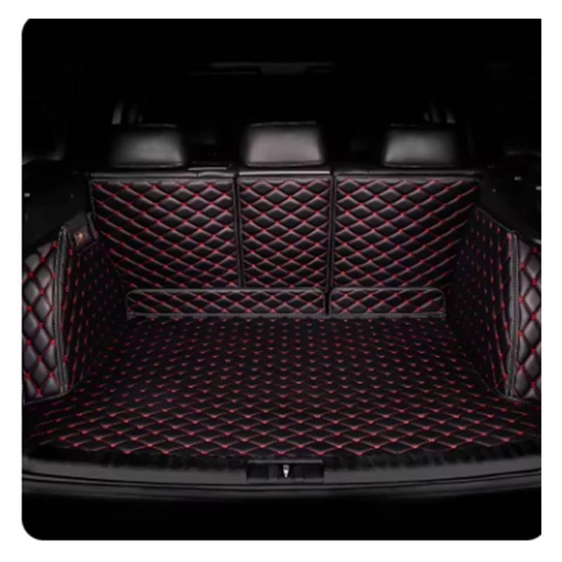 TETARI Kofferraumwanne Für BYD S6 2011 2012 2013 2014 2015 2016 2017 Kofferraummatte Hinterer Koffer Frachtschutzmatte Leder Kofferraum Schutzmatte(Black red) von TETARI