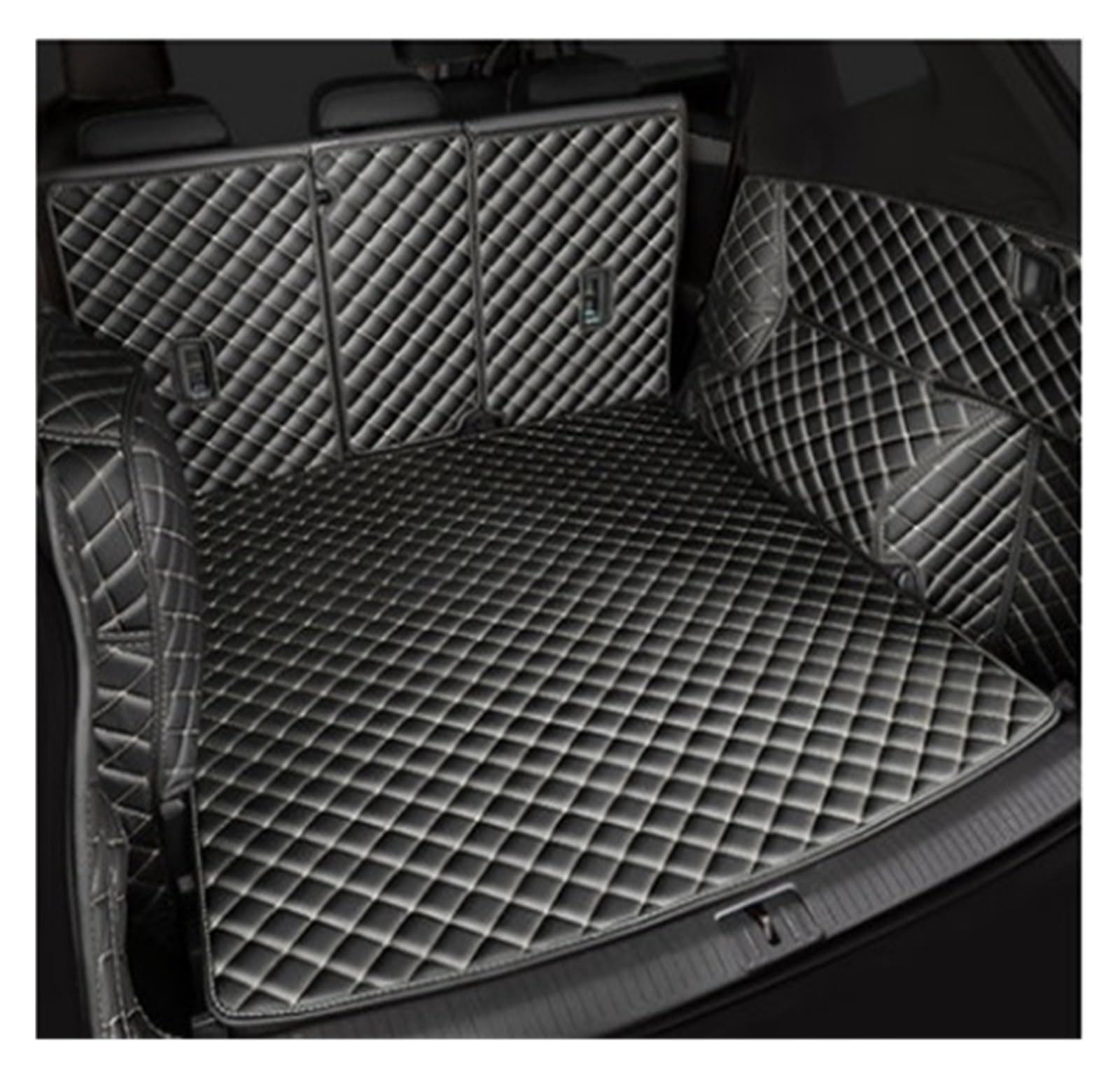 TETARI Kofferraumwanne Für Citroen Für C5 Für Aircross 2018 2019 2020 Leder Kofferraummatte Cargo-Liner Zubehör Innenausstattung Leder Kofferraum Schutzmatte(Black beige-B) von TETARI