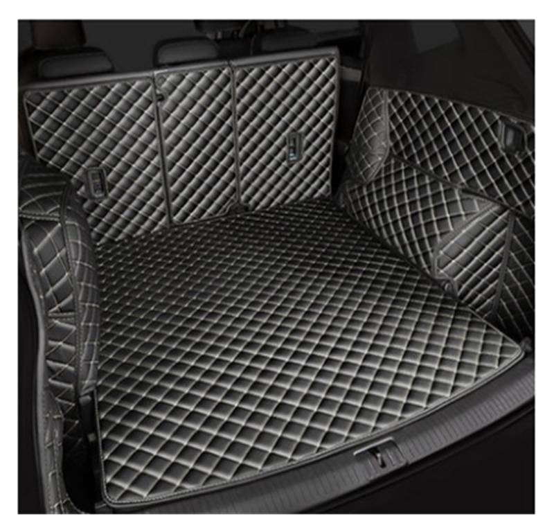 TETARI Kofferraumwanne Für Citroen Für C5 Für Aircross 2018 2019 2020 Leder Kofferraummatte Cargo-Liner Zubehör Innenausstattung Leder Kofferraum Schutzmatte(Black beige-B) von TETARI