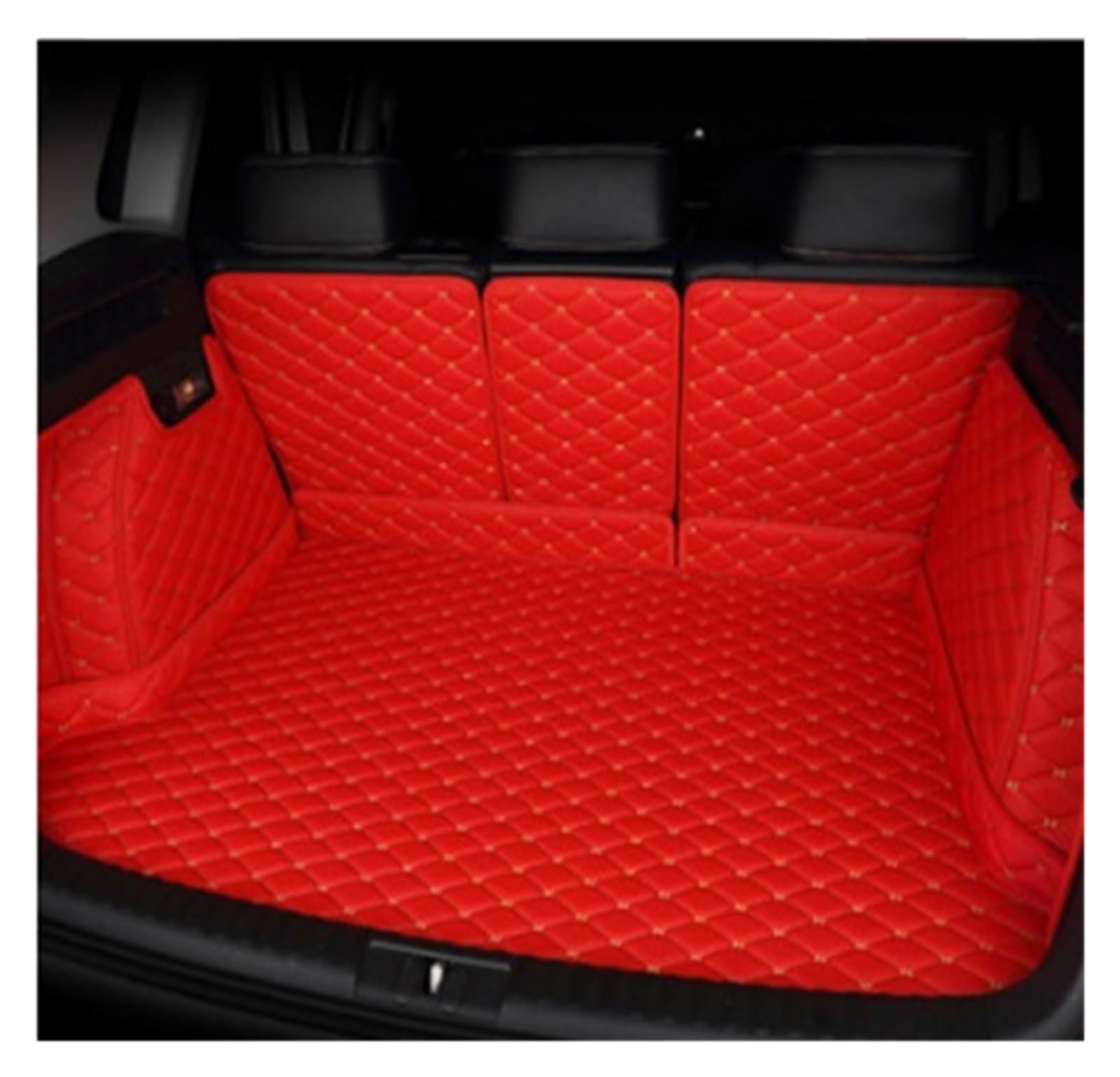 TETARI Kofferraumwanne Für Citroen Für C5 Für Aircross 2018 2019 2020 Leder Kofferraummatte Cargo-Liner Zubehör Innenausstattung Leder Kofferraum Schutzmatte(Red-B) von TETARI