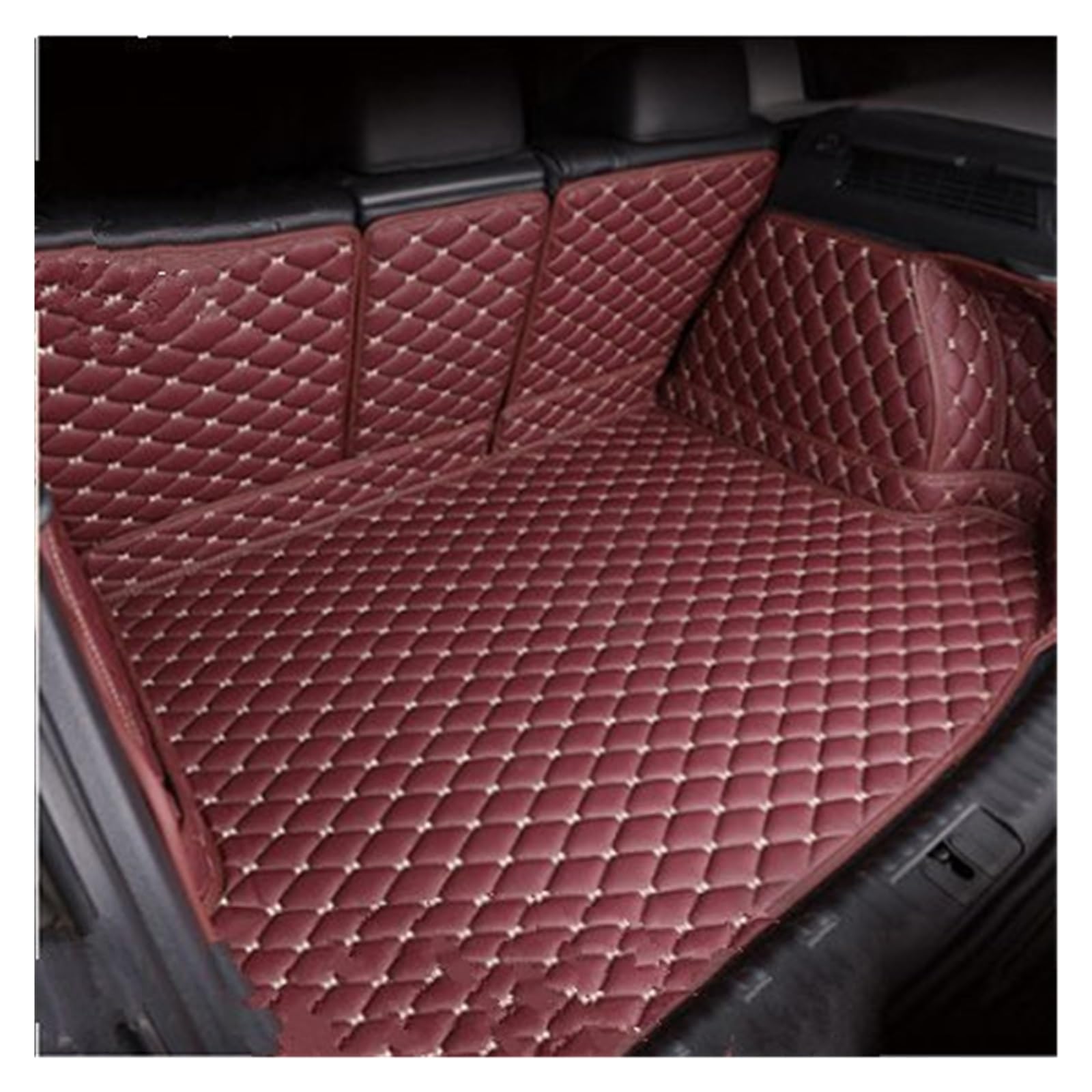 TETARI Kofferraumwanne Für Citroen Für C5 Für Aircross 2018 2019 2020 Leder Kofferraummatte Cargo-Liner Zubehör Innenausstattung Leder Kofferraum Schutzmatte(Wine red-B) von TETARI