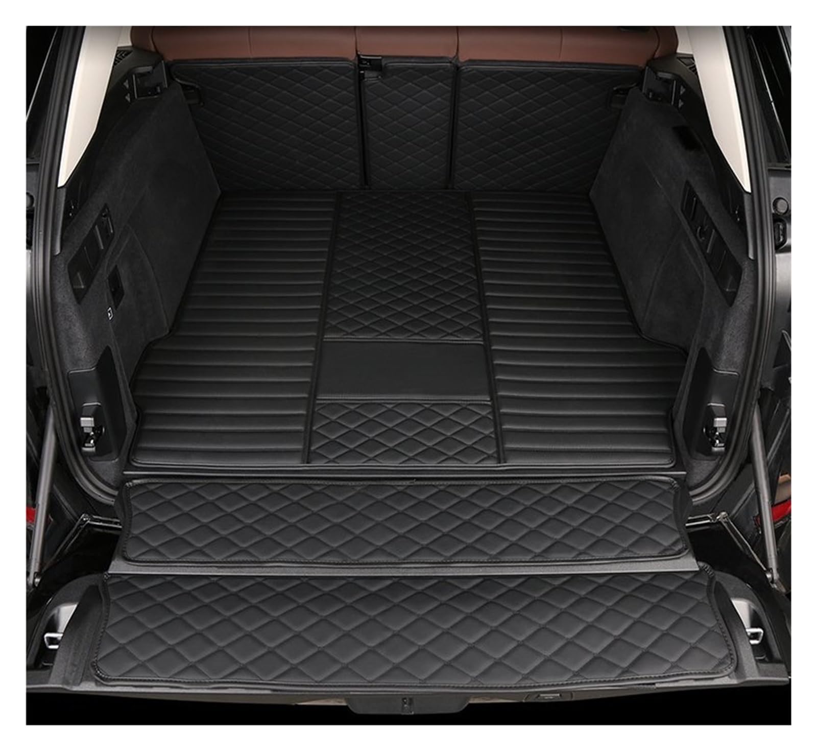 TETARI Kofferraumwanne Für X7 G07 6 7 Sitz 2003-2022+ Volle hintere Kofferraumwanne Liner Cargo-Matte Bodenschutz Fußpolster Matten Leder Kofferraum Schutzmatte(Type 11) von TETARI