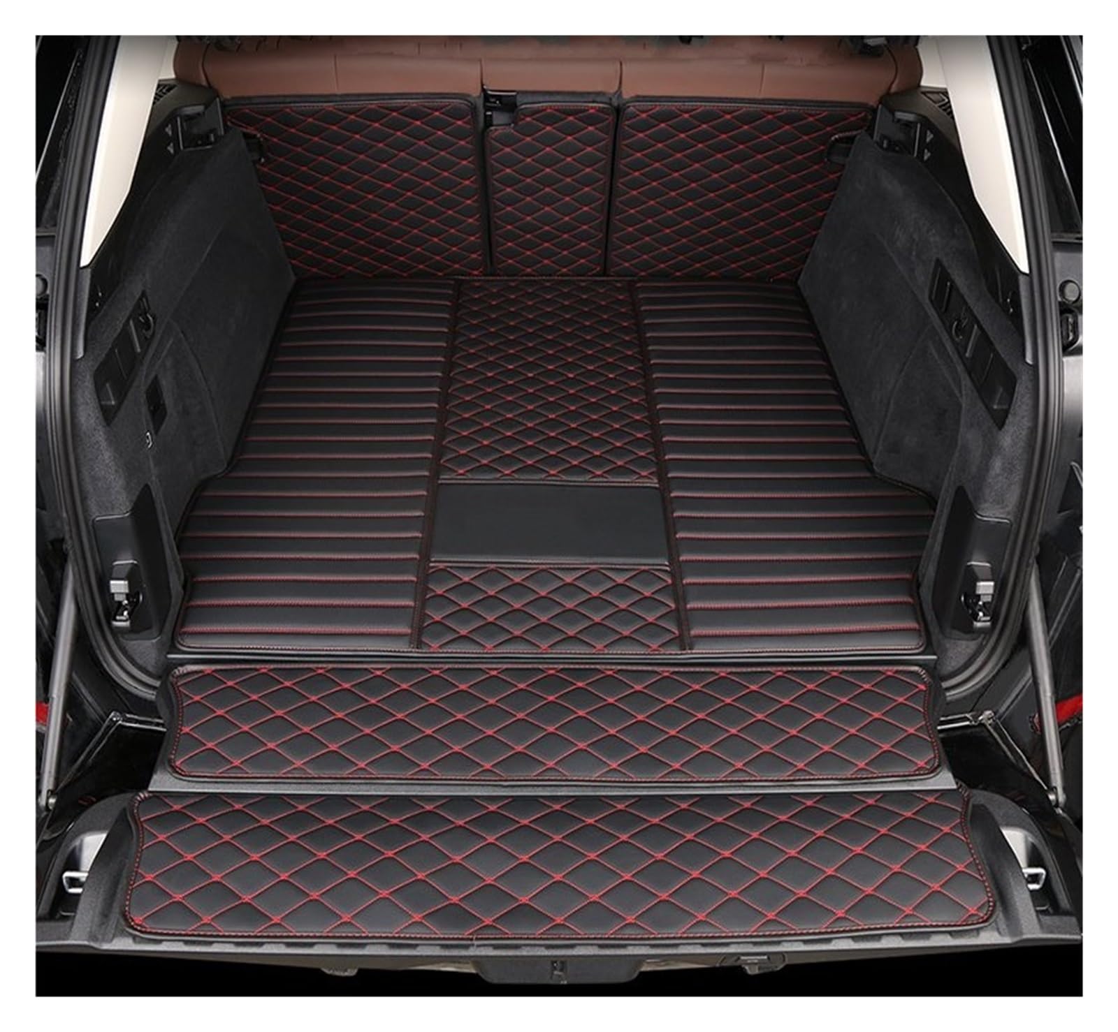 TETARI Kofferraumwanne Für X7 G07 6 7 Sitz 2003-2022+ Volle hintere Kofferraumwanne Liner Cargo-Matte Bodenschutz Fußpolster Matten Leder Kofferraum Schutzmatte(Type 12) von TETARI