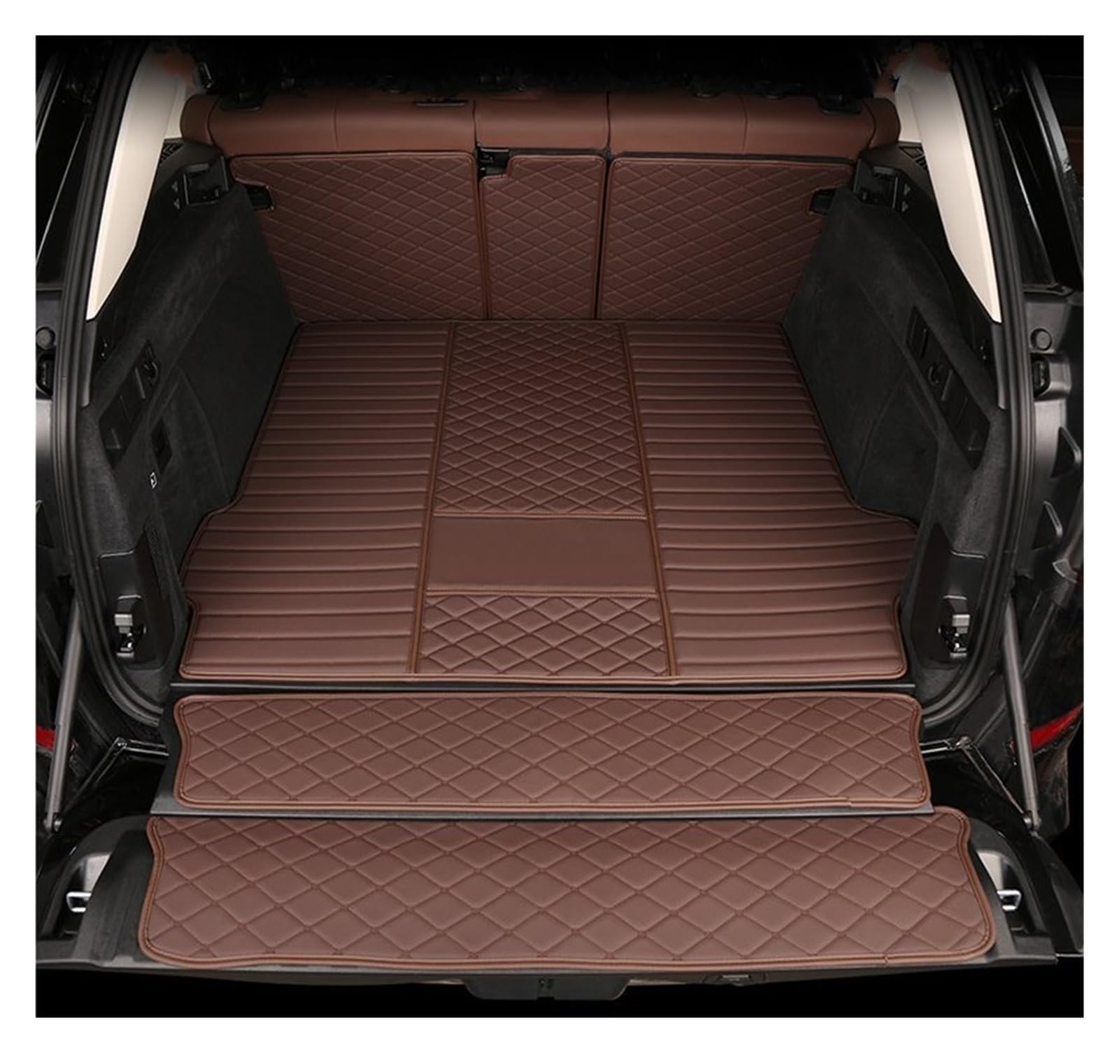 TETARI Kofferraumwanne Für X7 G07 6 7 Sitz 2003-2022+ Volle hintere Kofferraumwanne Liner Cargo-Matte Bodenschutz Fußpolster Matten Leder Kofferraum Schutzmatte(Type 14) von TETARI