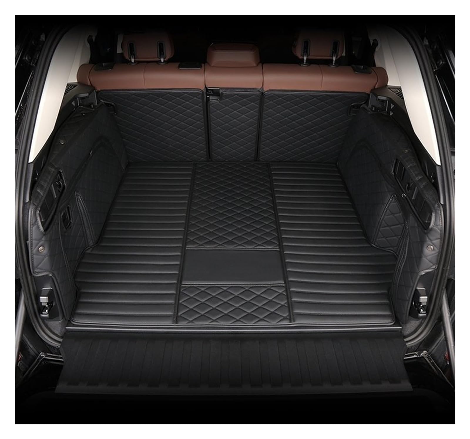 TETARI Kofferraumwanne Für X7 G07 6 7 Sitz 2003-2022+ Volle hintere Kofferraumwanne Liner Cargo-Matte Bodenschutz Fußpolster Matten Leder Kofferraum Schutzmatte(Type 15) von TETARI