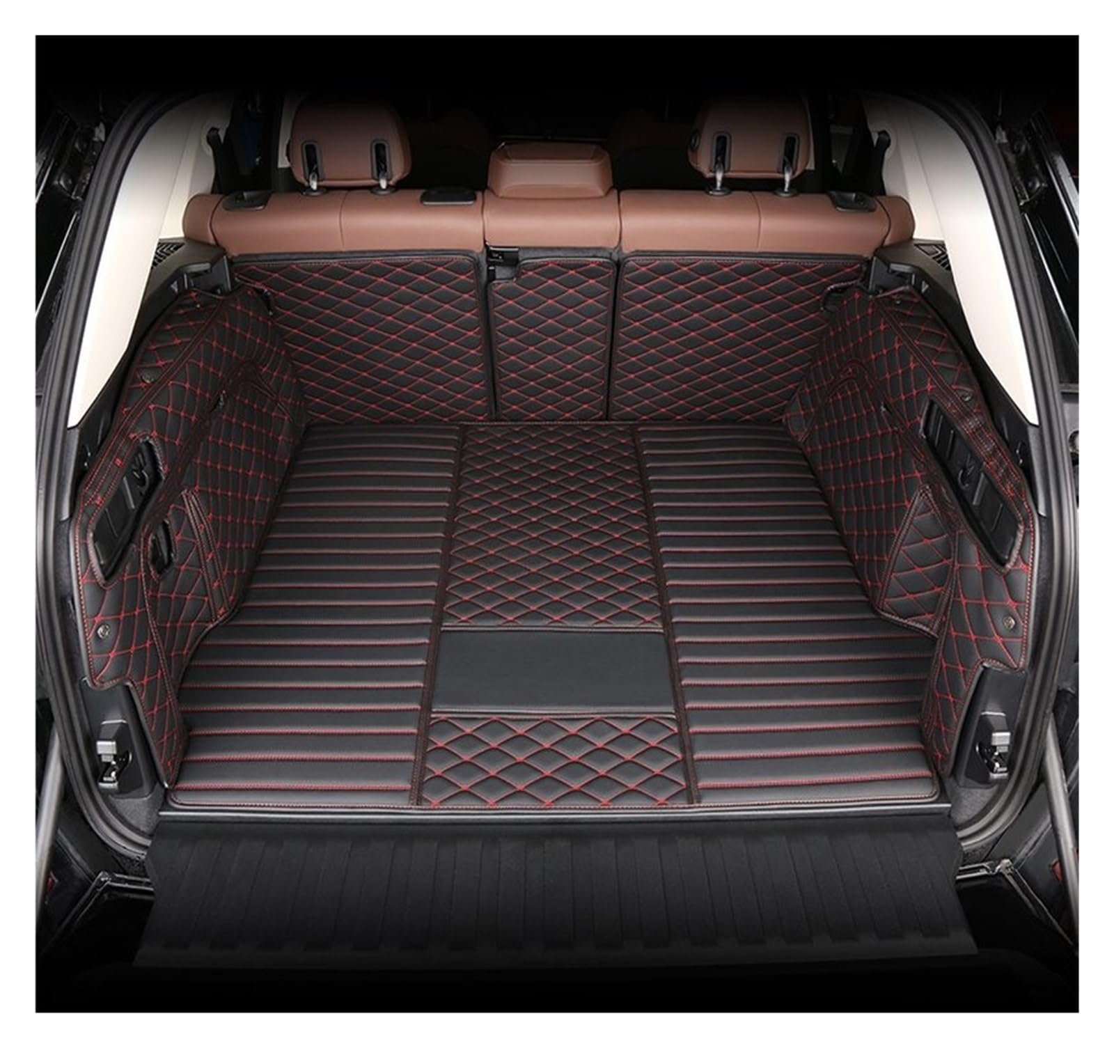 TETARI Kofferraumwanne Für X7 G07 6 7 Sitz 2003-2022+ Volle hintere Kofferraumwanne Liner Cargo-Matte Bodenschutz Fußpolster Matten Leder Kofferraum Schutzmatte(Type 16) von TETARI