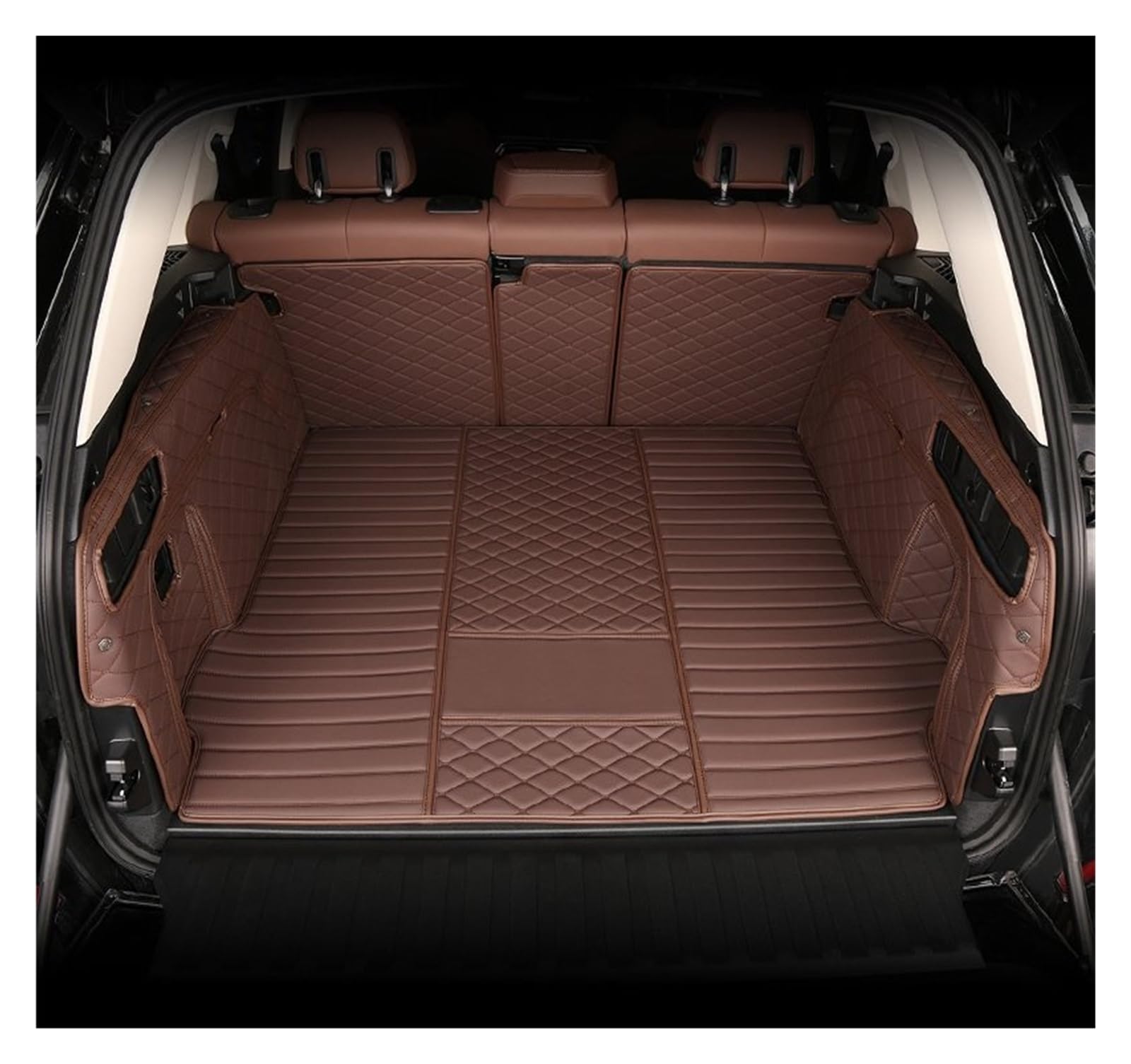 TETARI Kofferraumwanne Für X7 G07 6 7 Sitz 2003-2022+ Volle hintere Kofferraumwanne Liner Cargo-Matte Bodenschutz Fußpolster Matten Leder Kofferraum Schutzmatte(Type 18) von TETARI