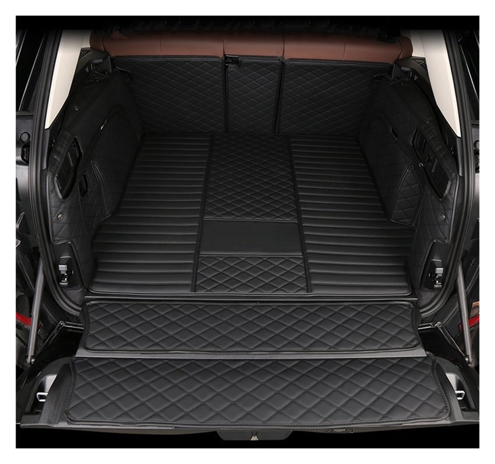 TETARI Kofferraumwanne Für X7 G07 6 7 Sitz 2003-2022+ Volle hintere Kofferraumwanne Liner Cargo-Matte Bodenschutz Fußpolster Matten Leder Kofferraum Schutzmatte(Type 20) von TETARI