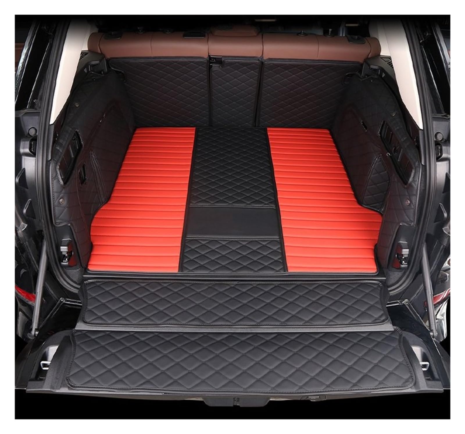 TETARI Kofferraumwanne Für X7 G07 6 7 Sitz 2003-2022+ Volle hintere Kofferraumwanne Liner Cargo-Matte Bodenschutz Fußpolster Matten Leder Kofferraum Schutzmatte(Type 24) von TETARI