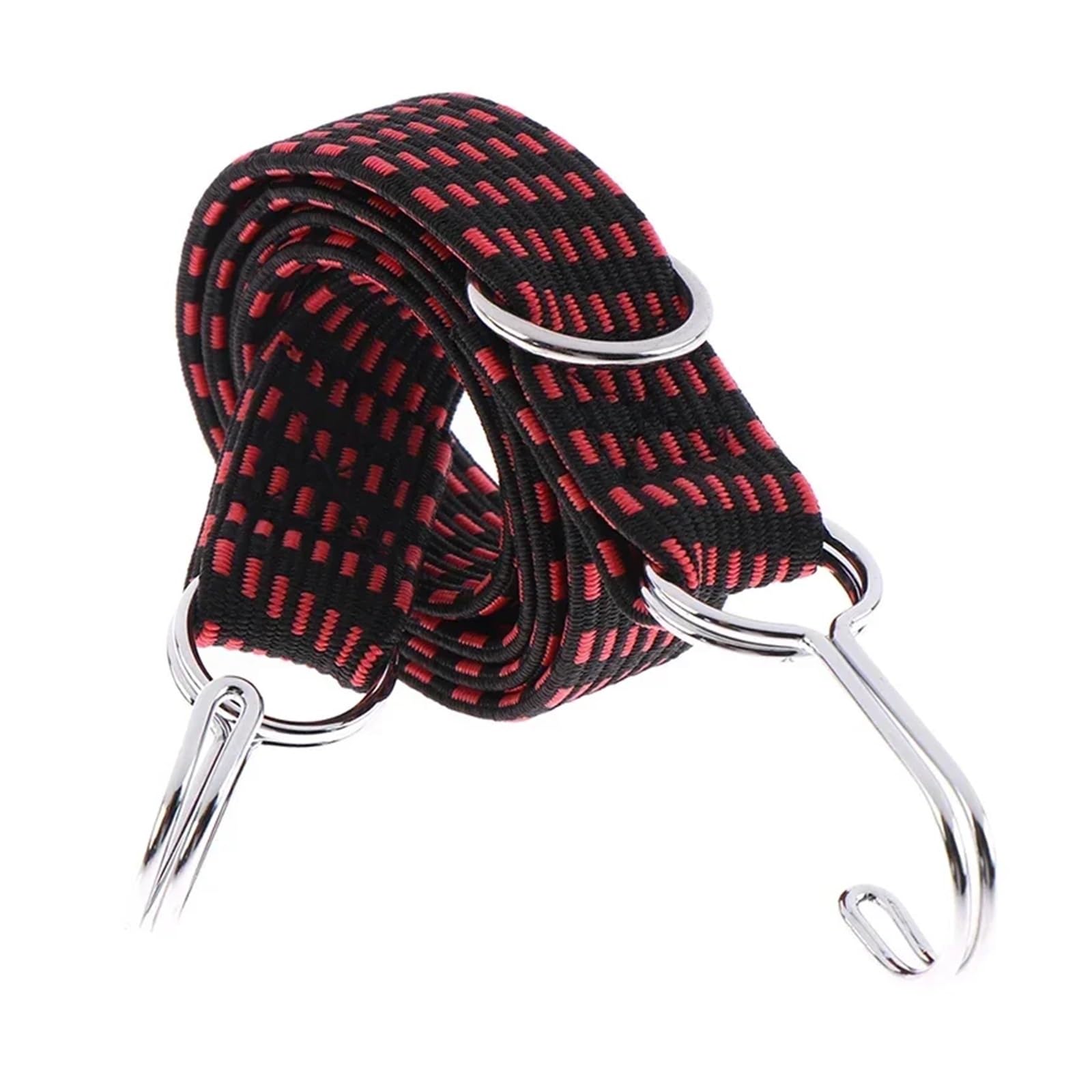 Zurrgurt, Spanngurte, 1M Haken-Bune-Seil, verstellbar, strapazierfähig, for päck, Spanngurte, flaches, elastisches Gummi-Stretch-Seil for Motorräder, Gute Zähigkeit(Red 1M) von TETEOM