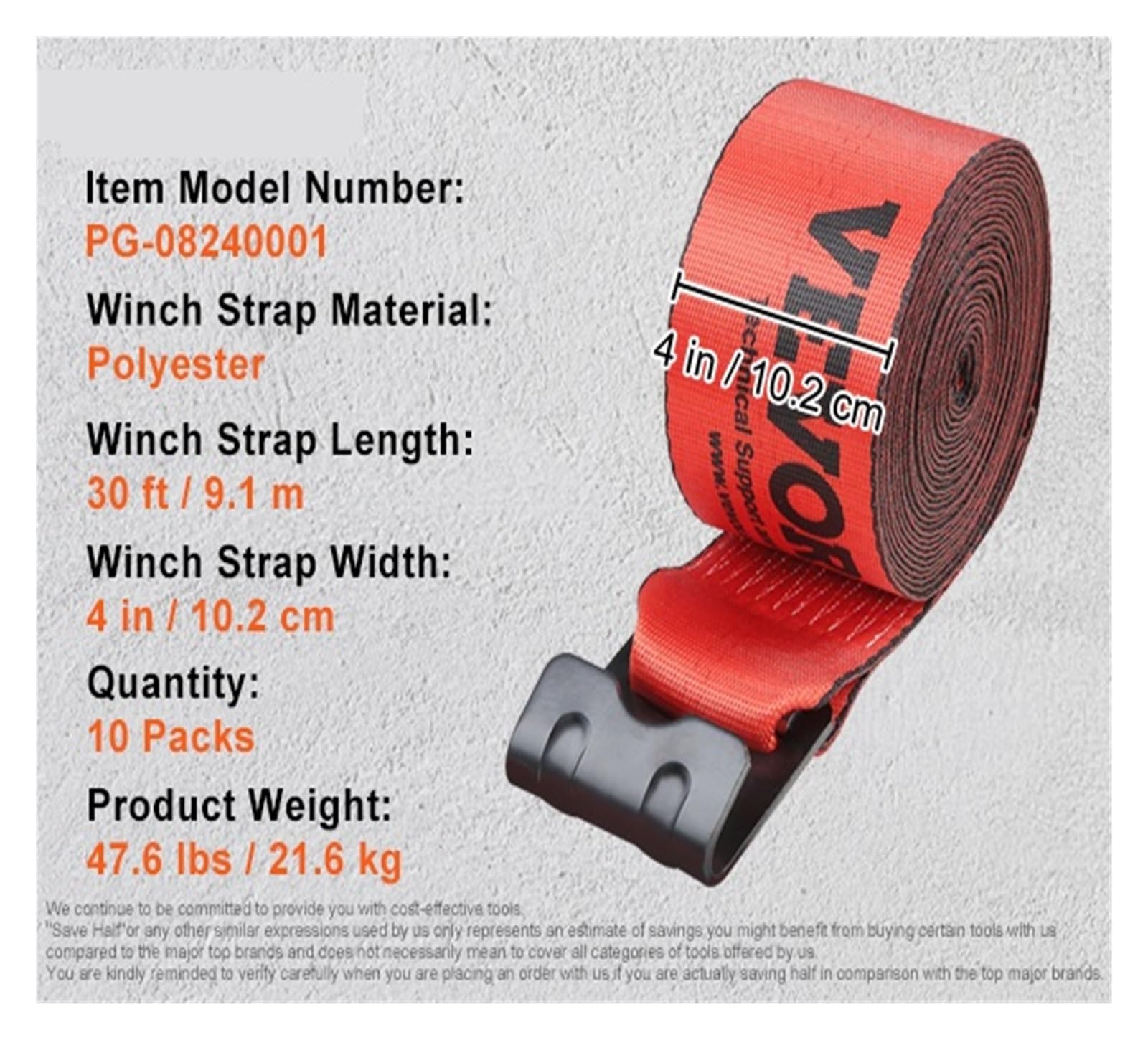 Zurrgurt, Spanngurte, 4/10er-Pack Windengurte, LKW-Gurte mit flachem Haken, Pritschen-Zurrgurte, Ladungskontrolle for Anhänr, Farmen, Rettungsdienste, Baumschoner(10 Packs Red) von TETEOM