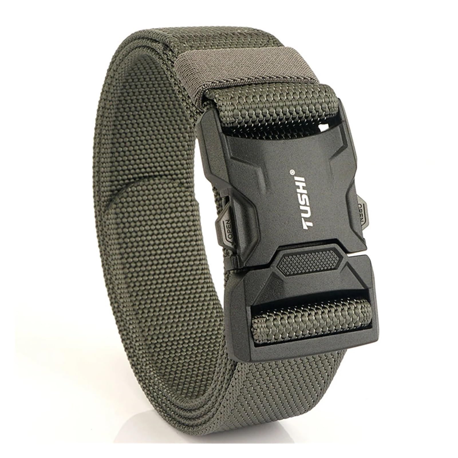 Zurrgurt, Spanngurte, Aluminiumlegierung Schnellverschluss Steckbare Schnalle Elastische Gürtel Langlebiger Taktischer Gürtel Cowboy Outdoor Gürtel(Not E-Grey) von TETEOM