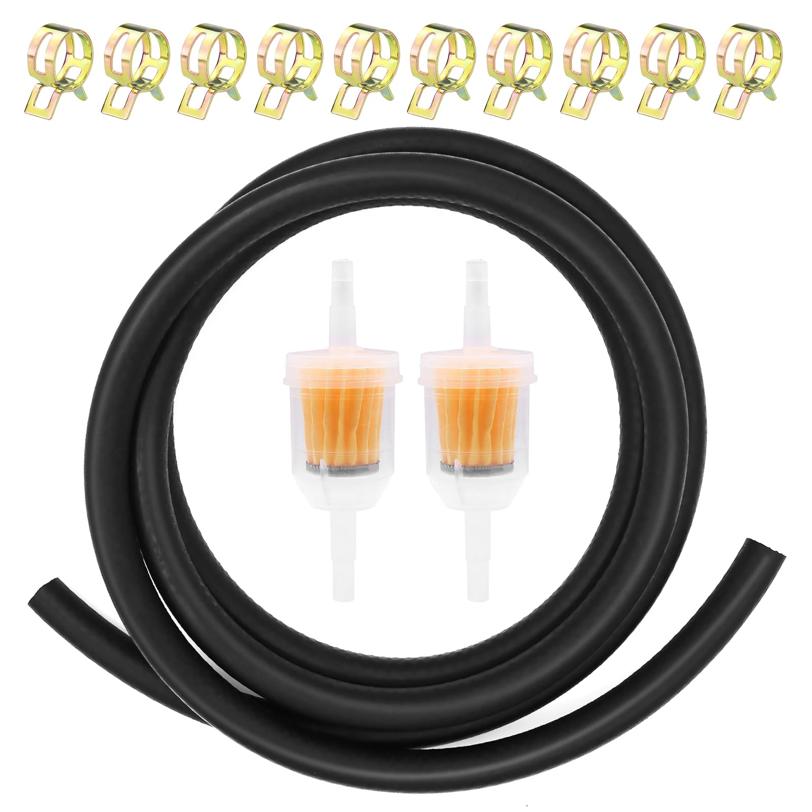 TETEWEVER 2 Meter Benzinschlauch Set 5/16” Zoll Ø 8 mm Kraftstoffschlauch mit 10 Schlauchschellen, 2 Benzinfilter, Ölschlauch Dieselschlauch Kraftstoffleitung für Auto Motorrad Roller TETEWEVER 2 Meter Benzinschlauch Set 5/16” Zoll Ø 8 mm Kraftstoffschlauch mit 10 Schlauchschellen, 2 Benzinfilter, Ölschlauch Dieselschlauch Kraftstoffleitung für Auto Motorrad Roller von TETEWEVER