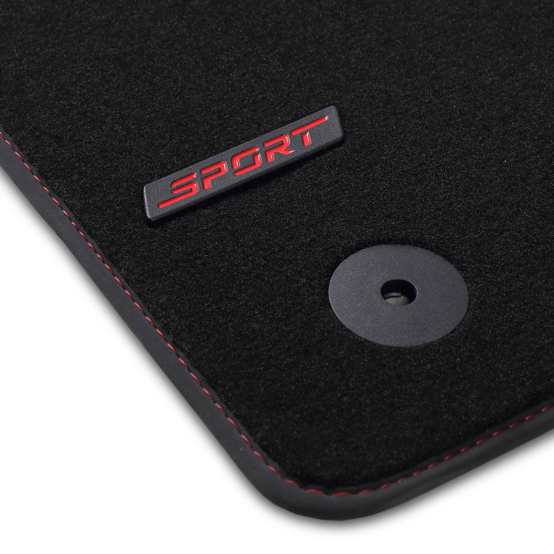 TEXER Sport Fußmatten | Farbe: schwarz | Umkettelung: Nubuk mit rotem Faden HO/CIH5Y06/S/C1654B von TEXER