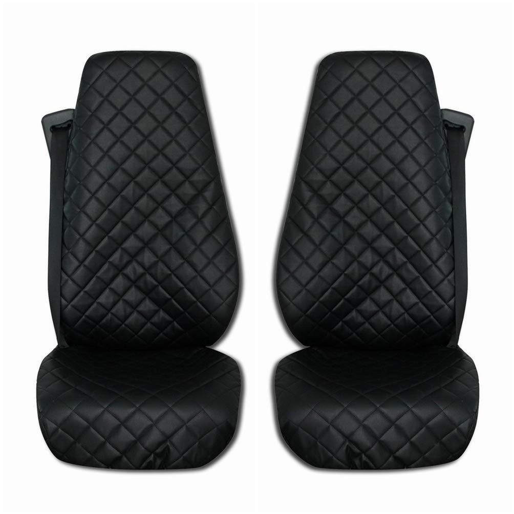 TEXMAR LTD LKW Sitzbezüge für FH4 FH12 FH16 ECO-Leder schwarz 2 Stück von TEXMAR LTD