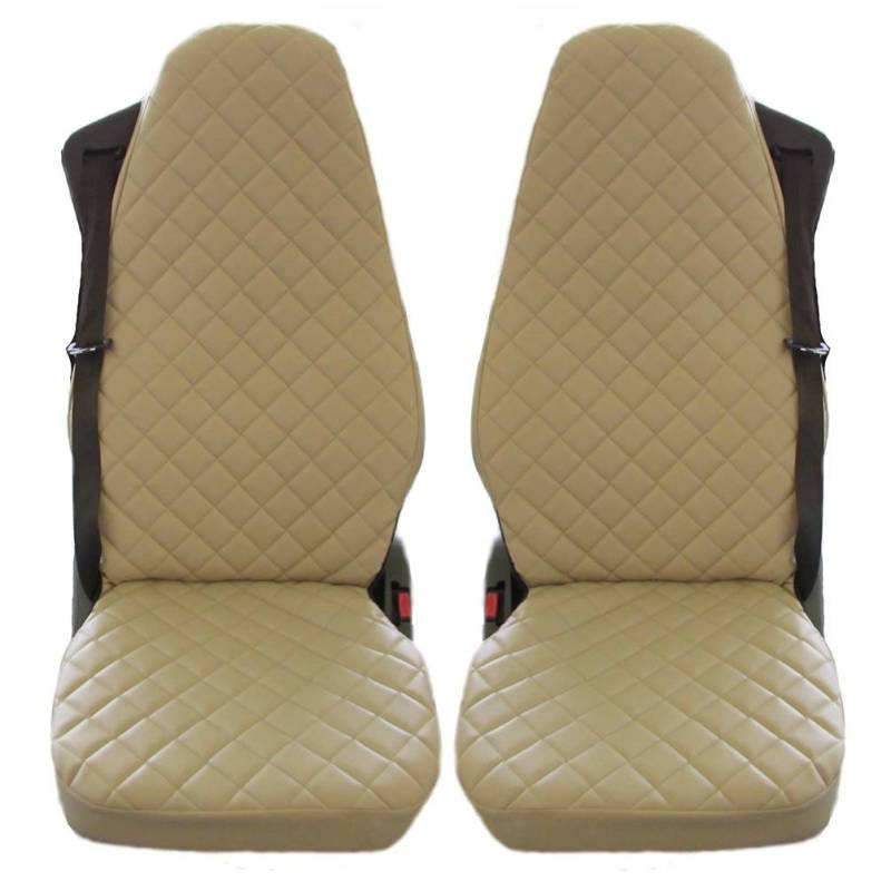 TEXMAR LTD LKW Sitzbezüge für Premium ECO-Leder, Beige, 2 Stück von TEXMAR LTD
