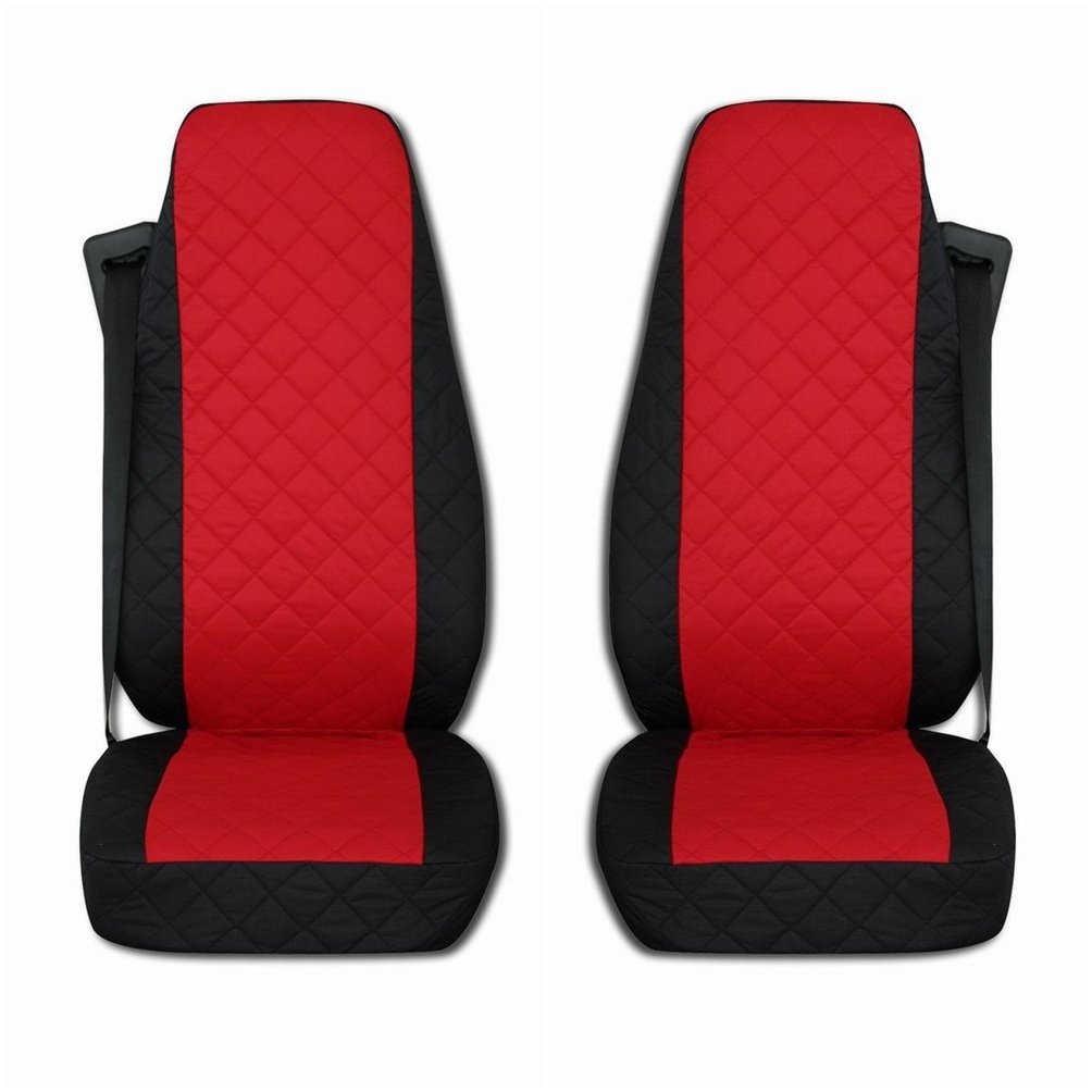 TEXMAR Mercedes – Benz Actros Giga Space MP4 nach 2015 LKW Sitzbezüge schwarz rot 2 Stück von TEXMAR