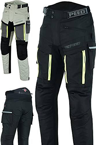 Texpeed Motorradhose Mit Protektoren Herren - Textil Wasserdicht Motorroller Motorrad Bikerin Mit Schutz Rüstung (EN 1621-1) - Sommer/Winter Schwarz - S von Texpeed