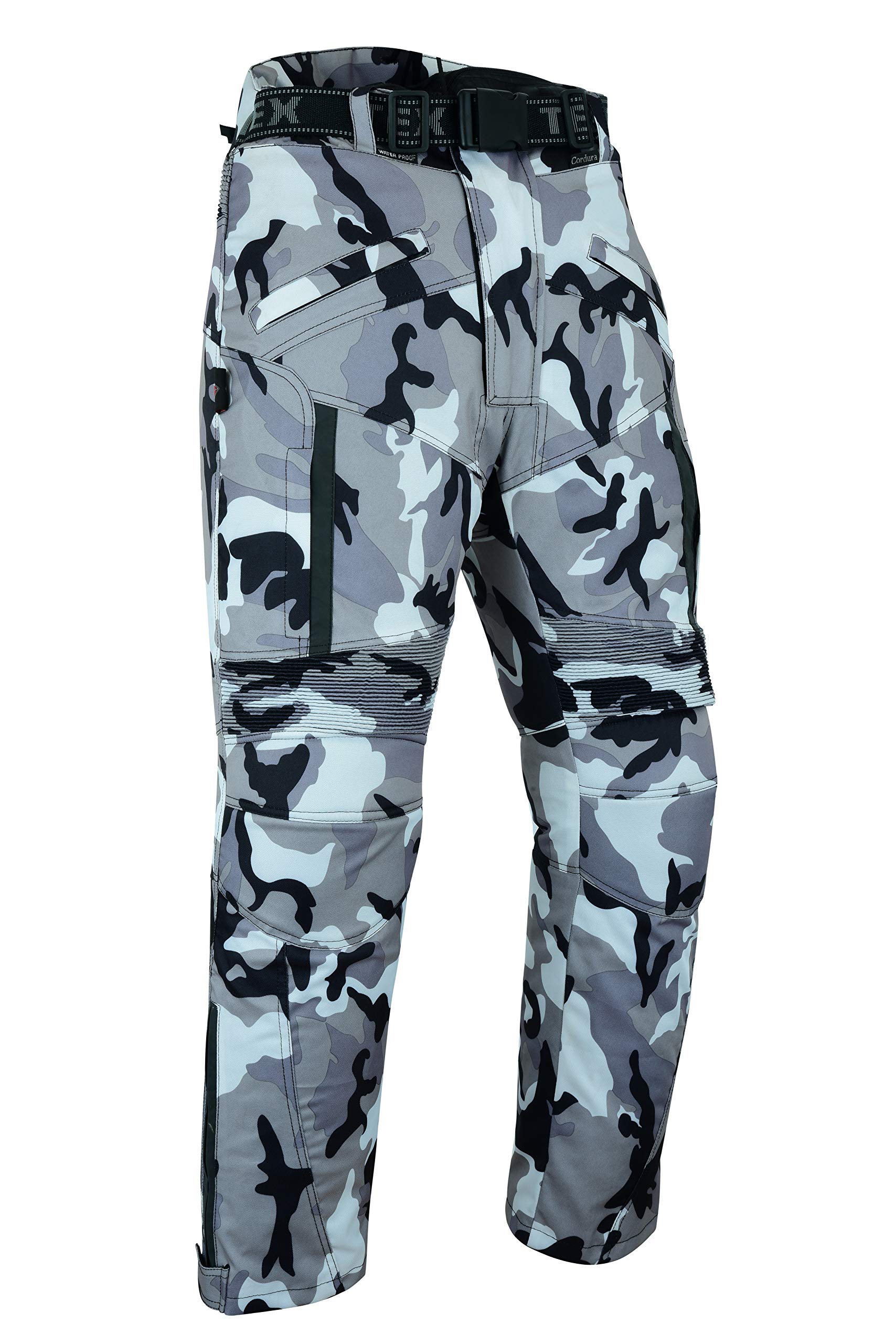 Texpeed Motorradhose mit protektoren herren - Textil Grau Camouflage Wasserdicht Motorroller Motorrad Bikerin Mit Gepanzerte Schutz (EN 1621-1) - 3XL Taille/Regülar Bein von Texpeed