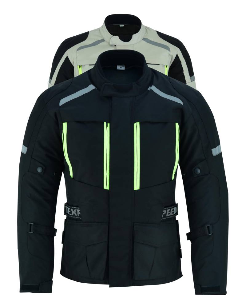 Texpeed Motorradjacke Herren Mit Protektoren - Motorrad Sommer Motorroller Biker Wasserdicht Jacke Mit Rüstung (EN 1621-1) Schwarz - 5XL von Texpeed