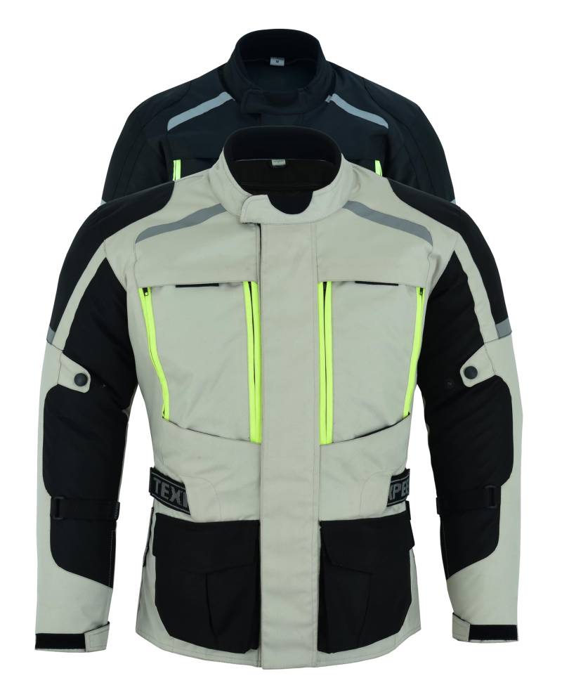 Texpeed Motorradjacke Herren Mit Protektoren - Motorrad Sommer Motorroller Biker Wasserdicht Jacke Mit Rüstung (EN 1621-1) gerade Weiss/Grau - 5XL von Texpeed