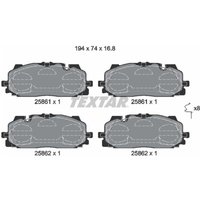 Bremsbelagsatz TEXTAR 25861 16,8 1 5, Vorne von Textar
