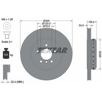 Bremsscheibe TEXTAR 92182525 hinten, belüftet, 1 Stück von Textar