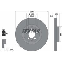 Bremsscheibe TEXTAR 92303303 vorne, belüftet, 1 Stück von Textar