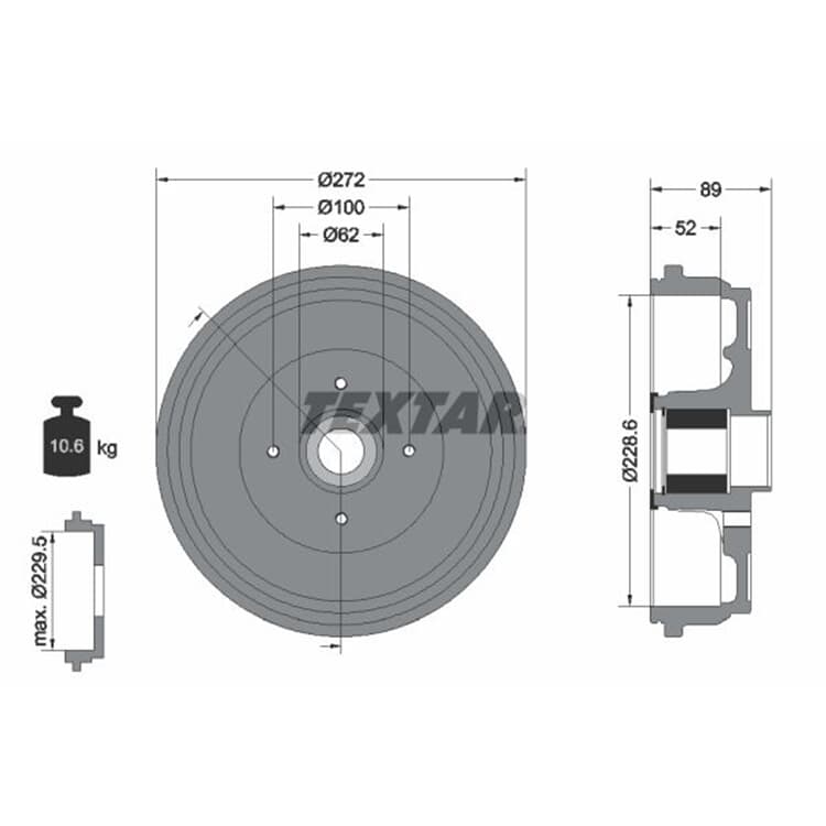 TEXTAR Bremstrommel Dacia Lada Mercedes Renault von TEXTAR