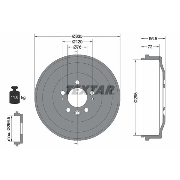 TEXTAR Bremstrommel VW Amarok von TEXTAR