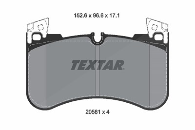 Textar Bremsbelagsatz, Scheibenbremse [Hersteller-Nr. 2058101] für Land Rover von TEXTAR