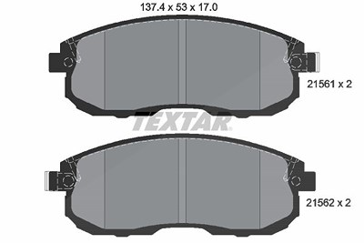 Textar Bremsbelagsatz, Scheibenbremse [Hersteller-Nr. 2156201] für Nissan von TEXTAR