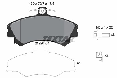 Textar Bremsbelagsatz, Scheibenbremse [Hersteller-Nr. 2192003] für Mitsubishi, Smart von TEXTAR