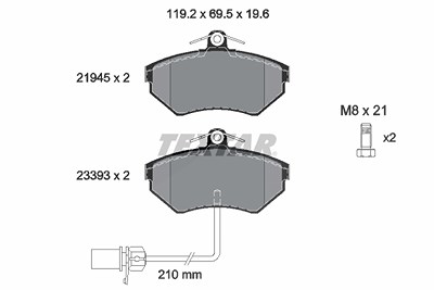 Textar Bremsbelagsatz, Scheibenbremse [Hersteller-Nr. 2194504] für Audi, VW von TEXTAR
