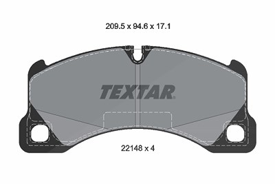 Textar Bremsbelagsatz, Scheibenbremse [Hersteller-Nr. 2214801] für Porsche von TEXTAR