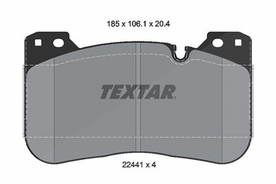 Textar Bremsbelagsatz, Scheibenbremse [Hersteller-Nr. 2244101] für BMW von TEXTAR