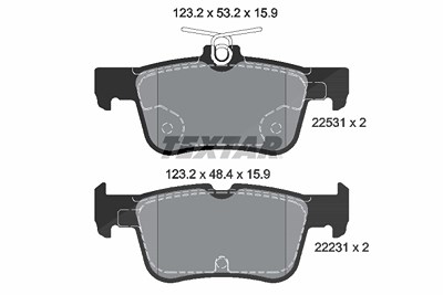 Textar Bremsbelagsatz, Scheibenbremse [Hersteller-Nr. 2253101] für Ford, Ford Usa, Lincoln von TEXTAR