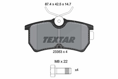 Textar Bremsbelagsatz, Scheibenbremse [Hersteller-Nr. 2335301] für Ford von TEXTAR