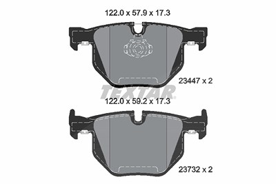 Textar Bremsbelagsatz, Scheibenbremse [Hersteller-Nr. 2344704] für BMW von TEXTAR
