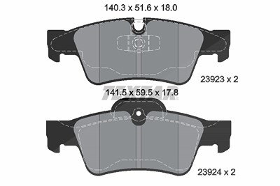 Textar Bremsbelagsatz, Scheibenbremse [Hersteller-Nr. 2392302] für Mercedes-Benz von TEXTAR