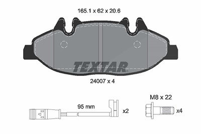 Textar Bremsbelagsatz, Scheibenbremse [Hersteller-Nr. 2400701] für Mercedes-Benz von TEXTAR