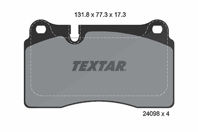 Textar Bremsbelagsatz, Scheibenbremse [Hersteller-Nr. 2409801] für VW von TEXTAR