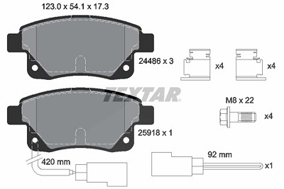 Textar Bremsbelagsatz, Scheibenbremse [Hersteller-Nr. 2448601] für Ford von TEXTAR
