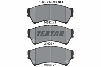 Textar Bremsbelagsatz, Scheibenbremse [Hersteller-Nr. 2458202] für Mazda von TEXTAR